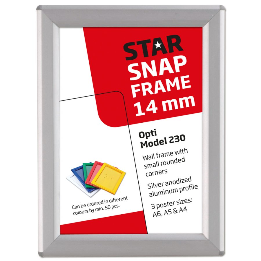 Opti snap frame, 14 mm, A5, silver