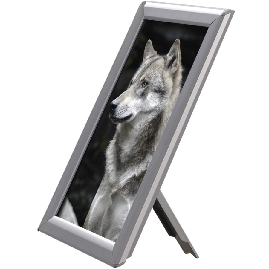 Photo snap frame, 14 mm, A6, silver, with support fitting