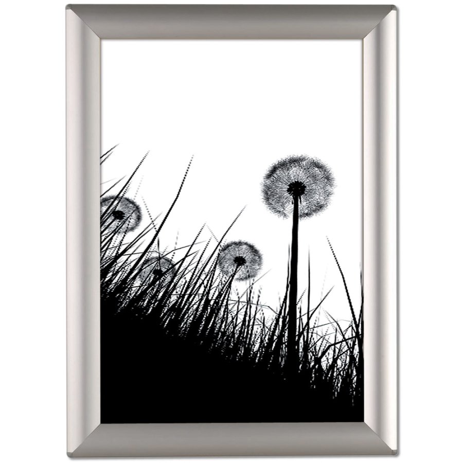 Photo snap frame, 25 mm, A4, alu/silver