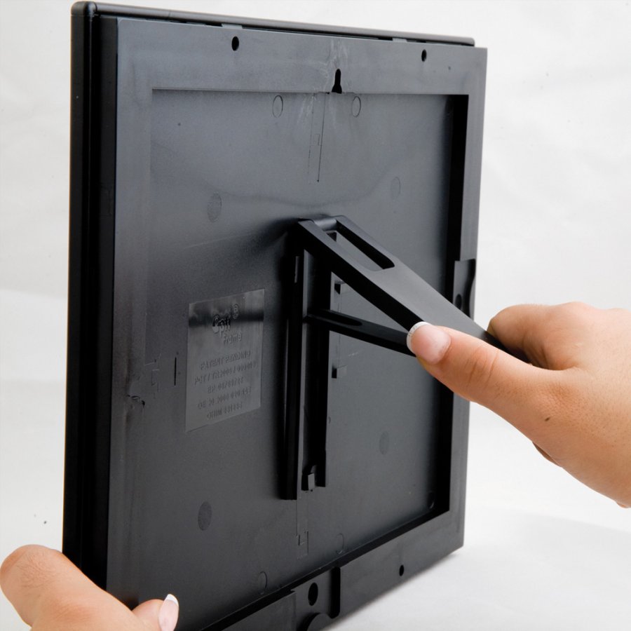 Opti snap frame, 14 mm, A4, black, with fitting support