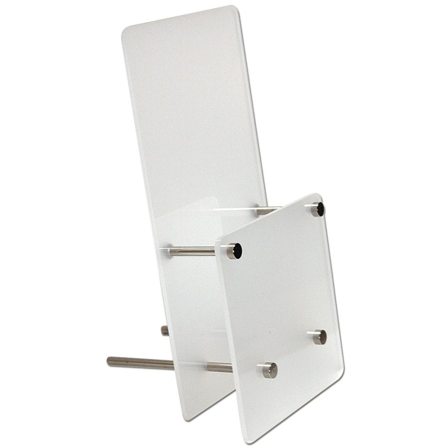 Frosted Brochureholder, acrylic/steel, A4