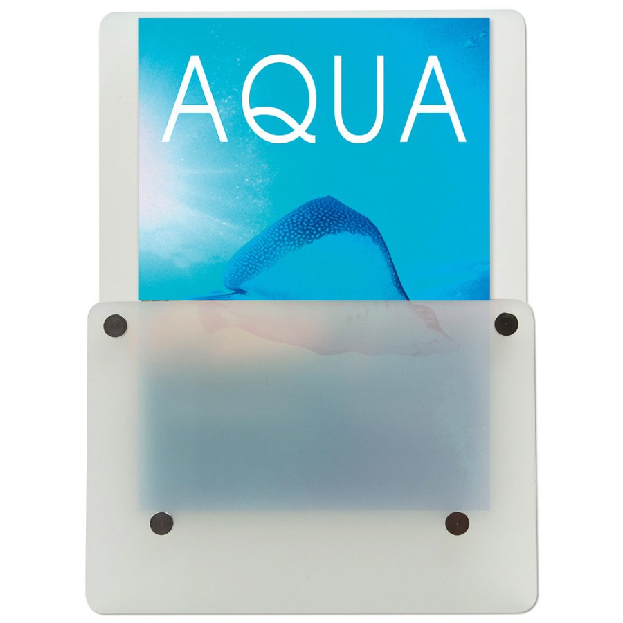 Frosted Brochureholder, acrylic/steel, A4