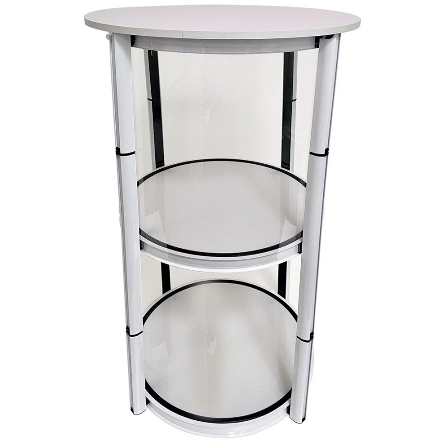 Circle Counter, white, with 8 PET panels and suitcase