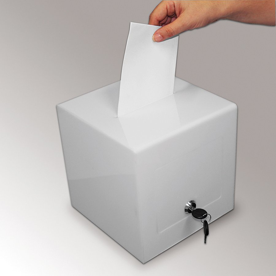 Tip Box Square, opal white acrylic