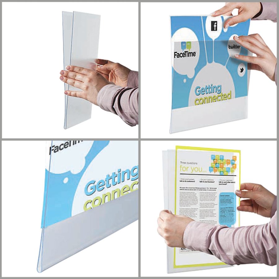 Window U-Pocket, A4 horizontal plastic pocket