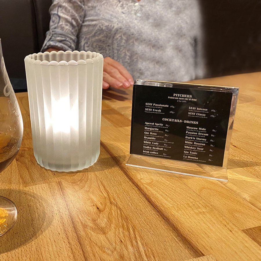 T-Menuholder, horizontal M65 acrylic display