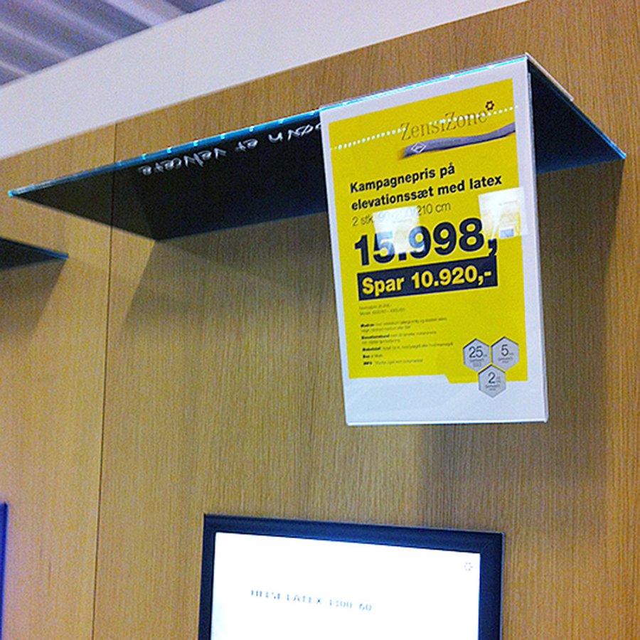 L-Menuholder, vertical M65 acrylic display