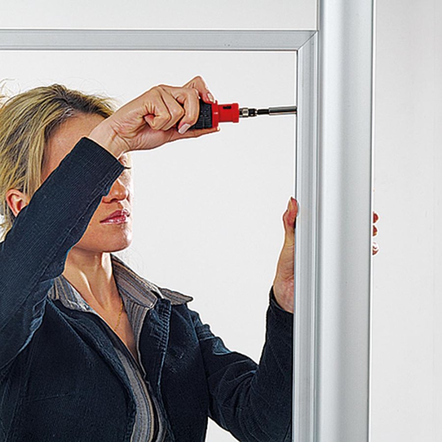 Free Standing Sign Holder, MultiStand, one-sided, 4 A4 shelves, 2 slide-in frames, A2 - 42 x 59,4 cm