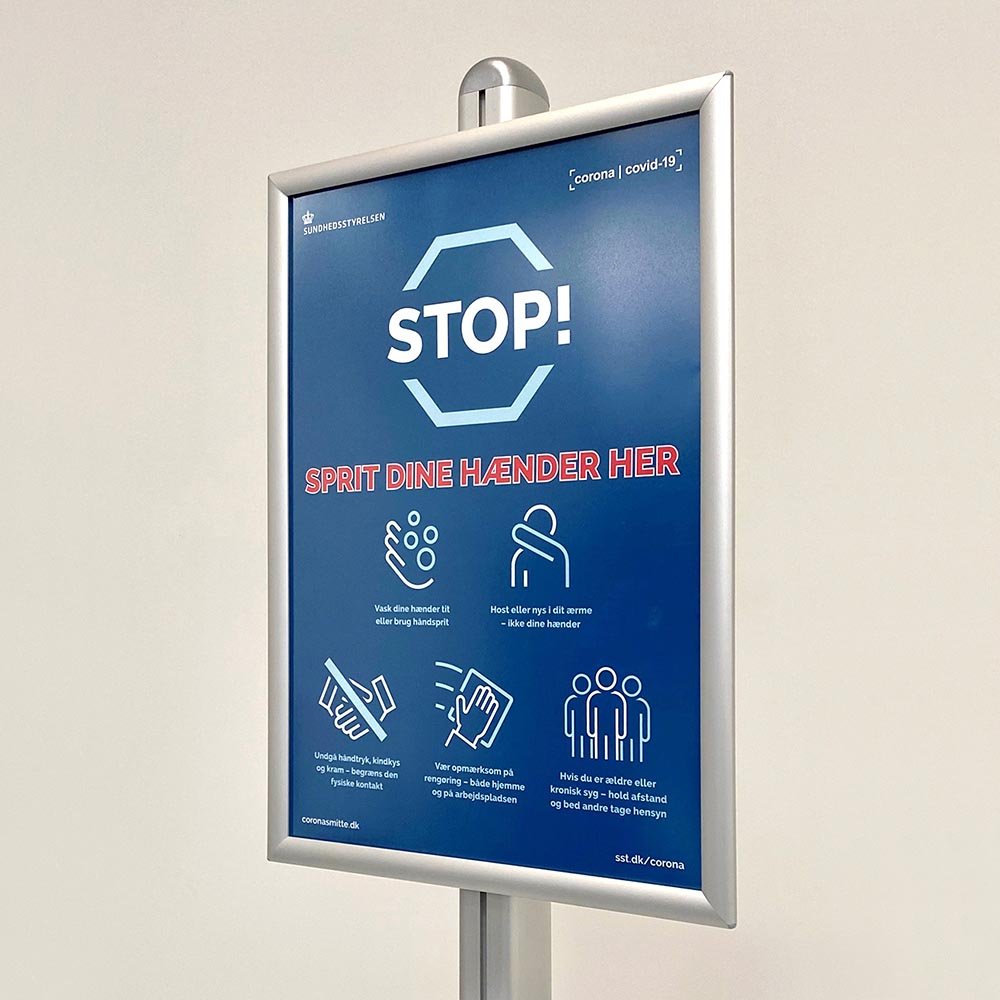 Free Standing Sign Holder, MultiStand, one-sided, steel shelf, Snap ...