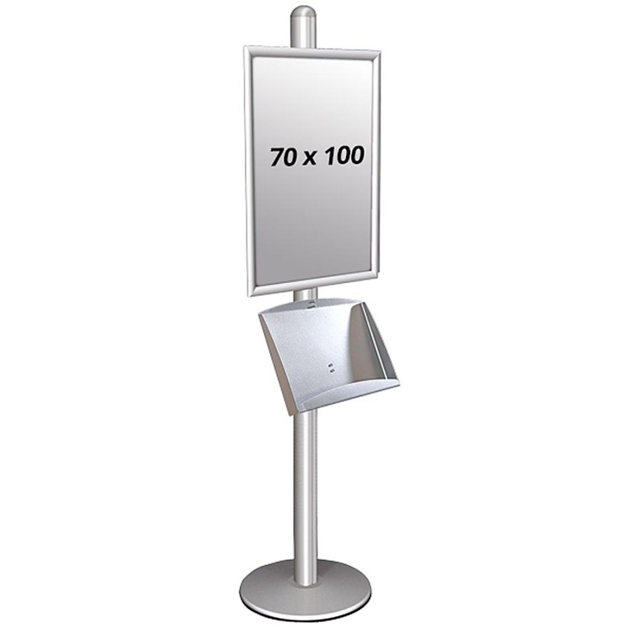 Free Standing Sign Holder, MultiStand, one-sided, steel shelf, Snap Frame, B1 - 70 x 100 cm