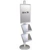 MULTISTAND 3 Single sided with 2 steel shelve 25mm 1 x 50x70 cm Alu #2