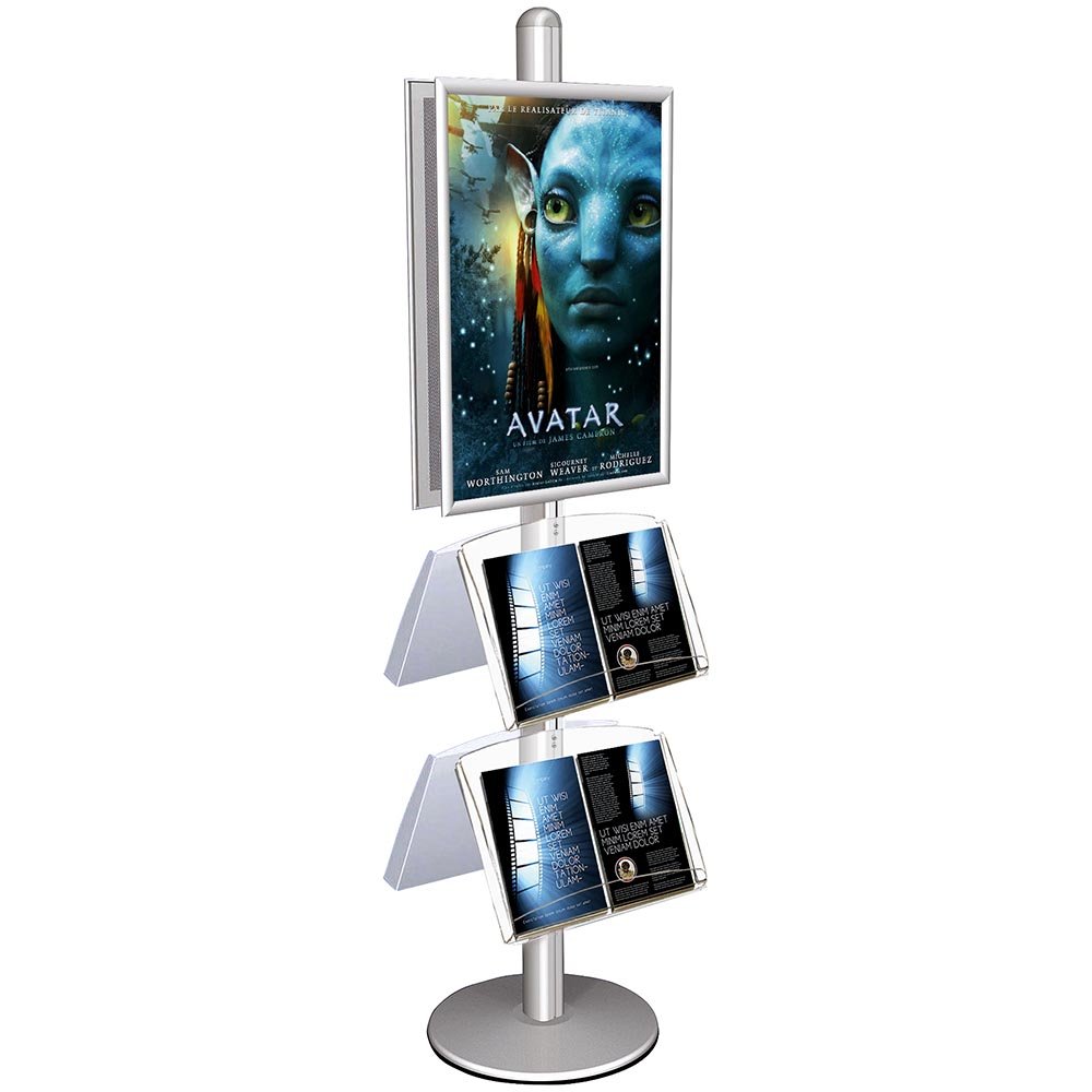 Free Standing Sign Holder, MultiStand, Double-Sided, 4 acrylic shelves ...