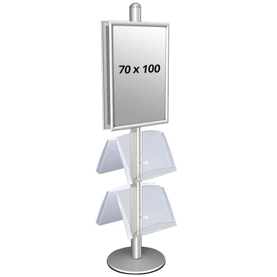Free Standing Sign Holder, MultiStand, Double-Sided, 4 acrylic shelves, 2 Snap Frame, B1 - 70 x 100 cm