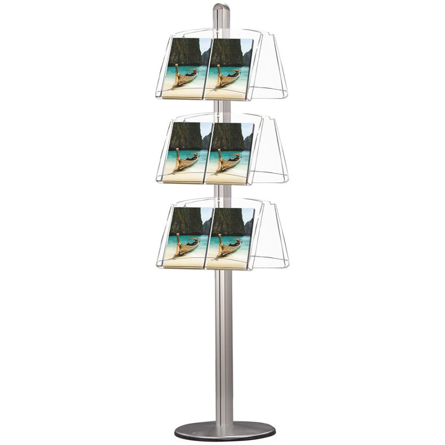 MULTISTAND 6 Doublesided 3 x acryl shelve Alu
