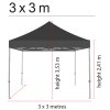 Event Tent Lux, 3 x 3 m, alu/silver poles, black top #2