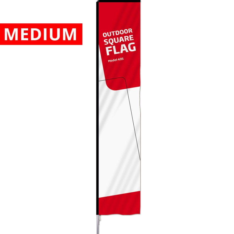 Outdoor Square Flag, alu pole, Medium