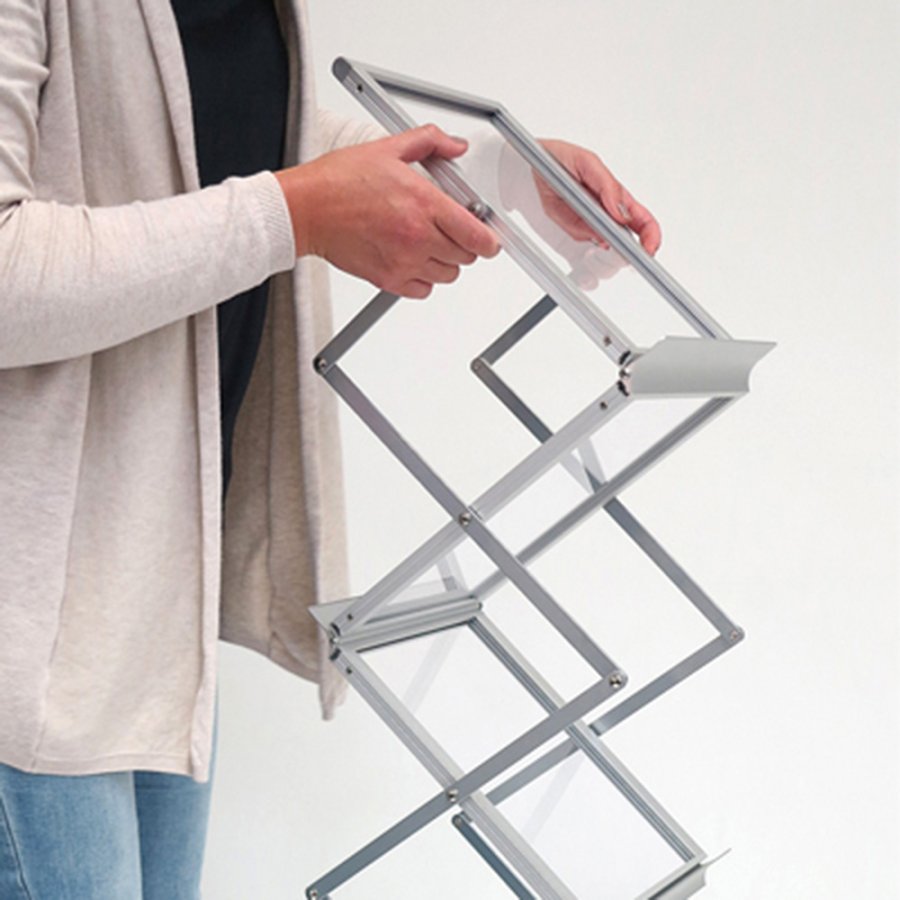 Flex Brochure Stand, 6 x A4, with suitcase
