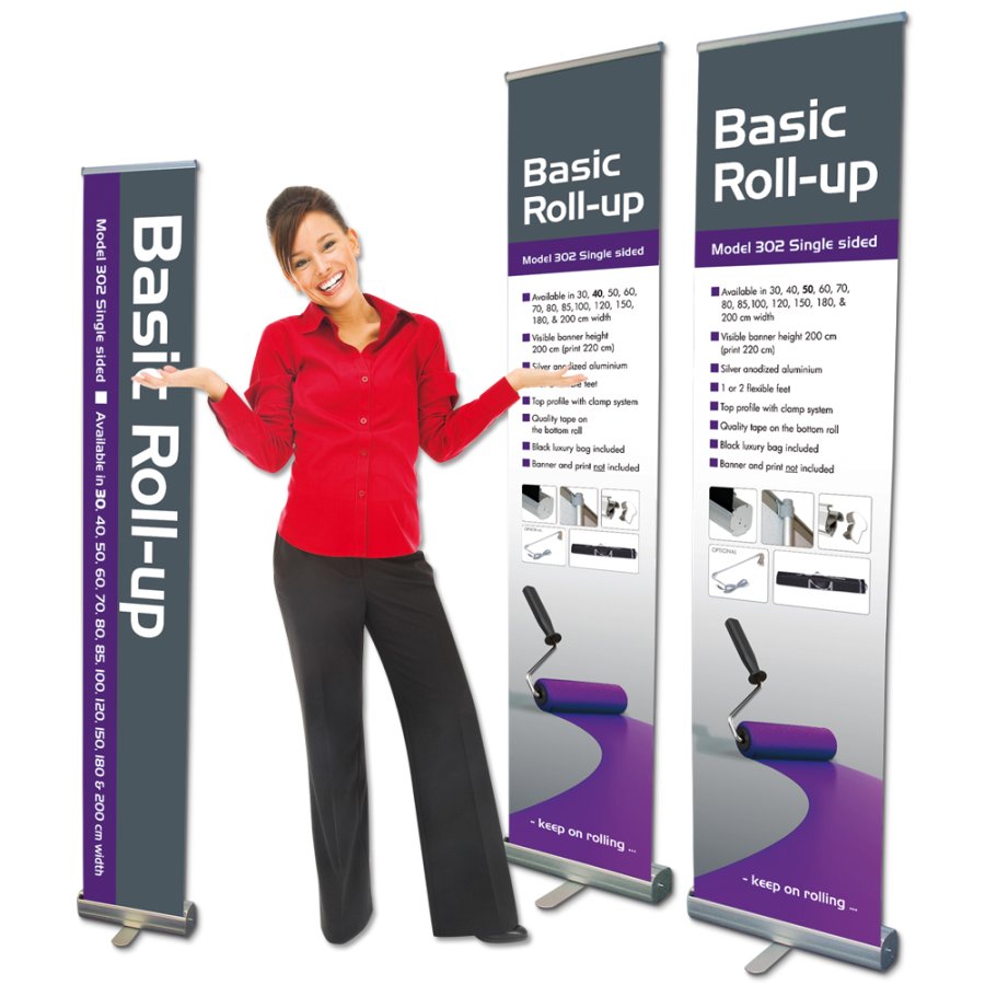 Basic Roll-up, single sided, 40 cm, alu