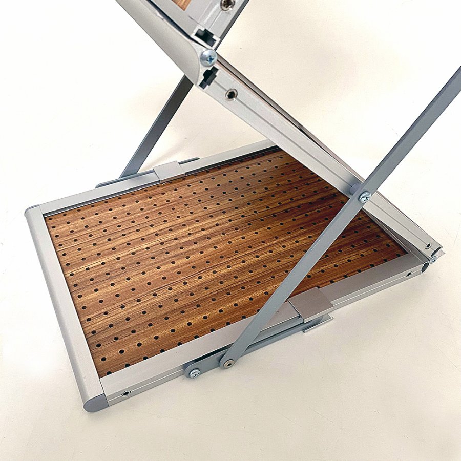 Flex Brochure stand 6 x A4, alu/wood incl. suitcase