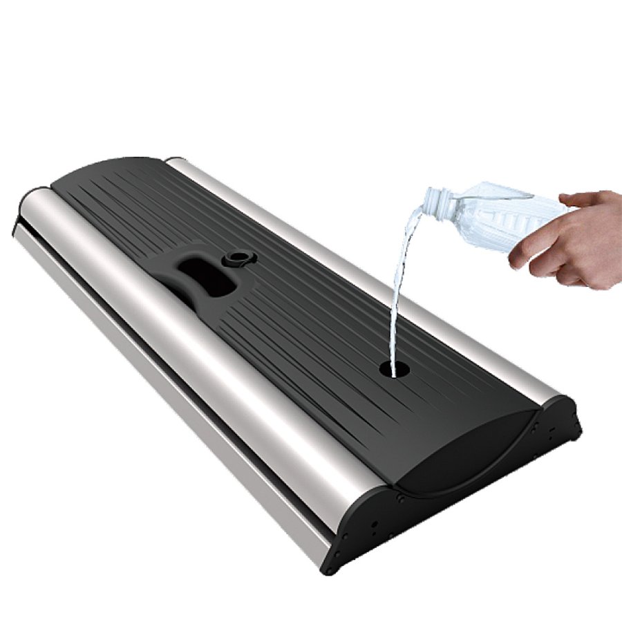 Outdoor Roll-up Waterbase,double sided, 85 cm, with telescopic pole