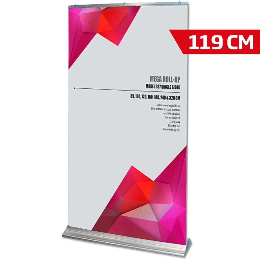 Mega Roll-up, single sided, 119 cm, alu