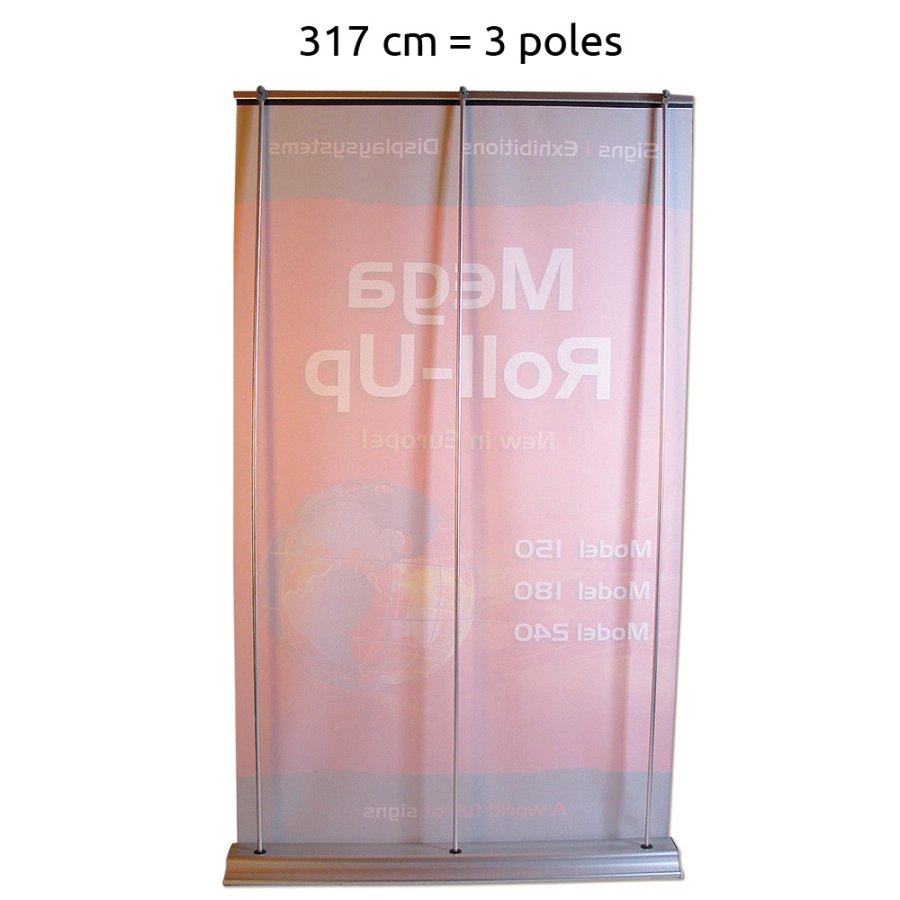 Mega Roll-up, single sided, 317 cm, alu