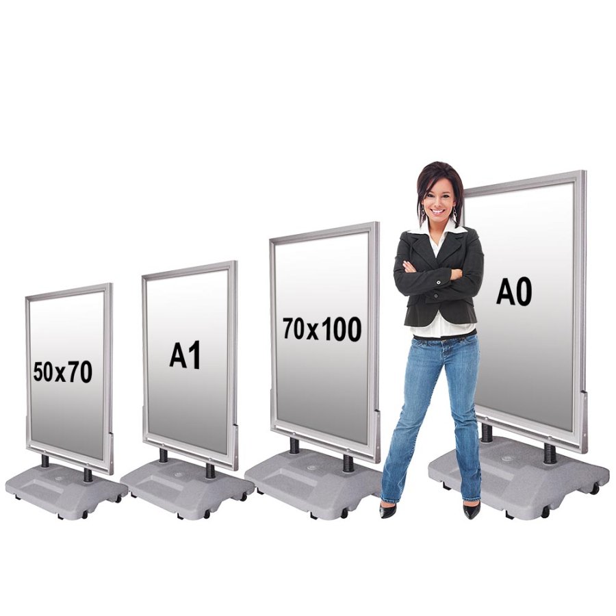 Wind-Sign Waterbase Pavement Board, alu/grey, A1