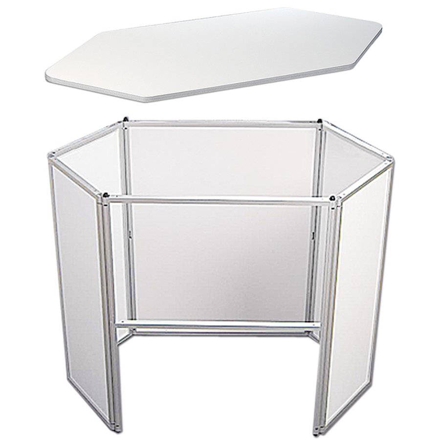 Expo Counter, 5-sided exhibition desk with white top plate