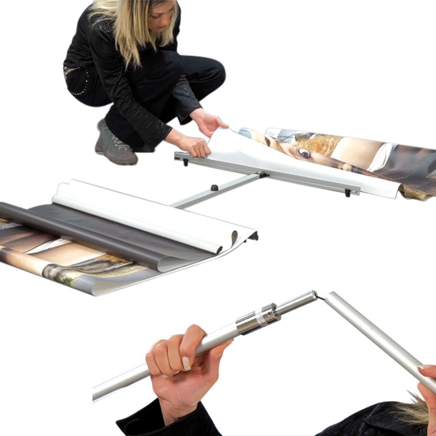 Quick Banner Stand, double sided, 100 cm