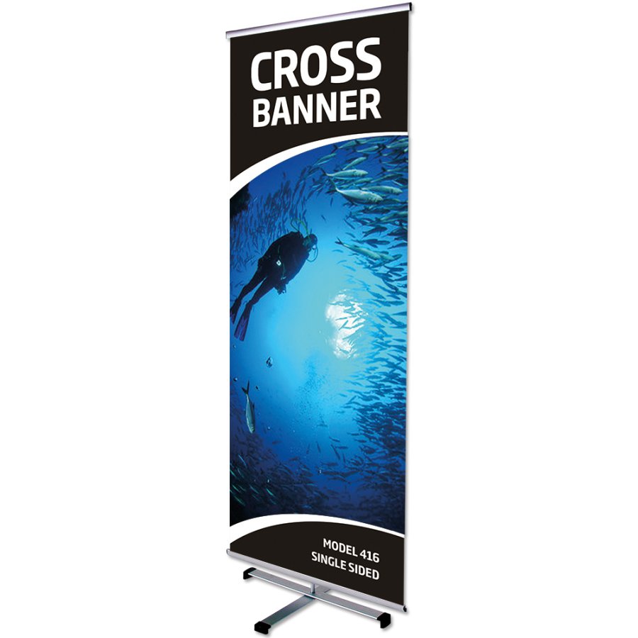 Cross Banner Stand, single sided, 80 cm