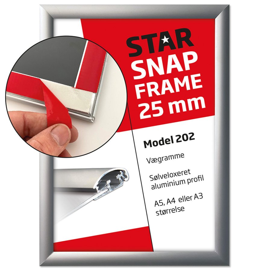 Alu snap frame Fast-Fix 25 mm, A3, silver