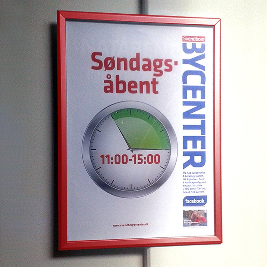 Alu snap frame, 32 mm, 50 x 70, red