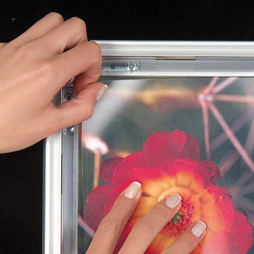 Snap Frame, Rondo, Silver, 32 mm aluminum profile, B2 - 50 x 70 cm ...