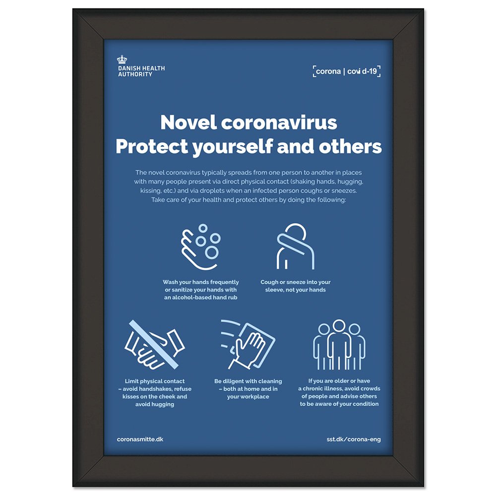 Snap Frame, 32 mm profile, Black, A4 - 21 x 29,7 cm | Danish Sign Export