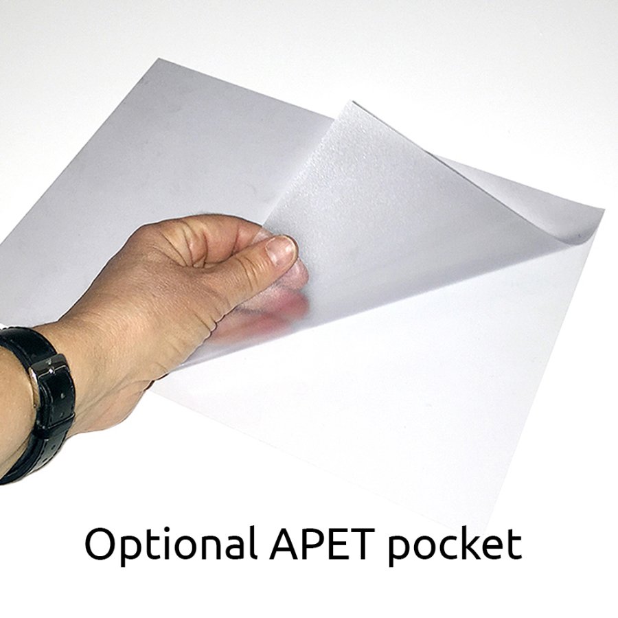 Double sided price frame, set w/alu base and pole, black A3 frame, cover sheet, height 84-103 cm