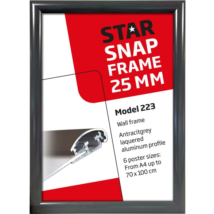 ALU SNAP FRAME 25mm (G) A2 RAL7012