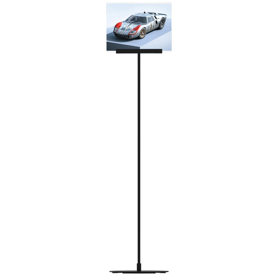 Design Stand floor, acrylic holder horizontal A4, black