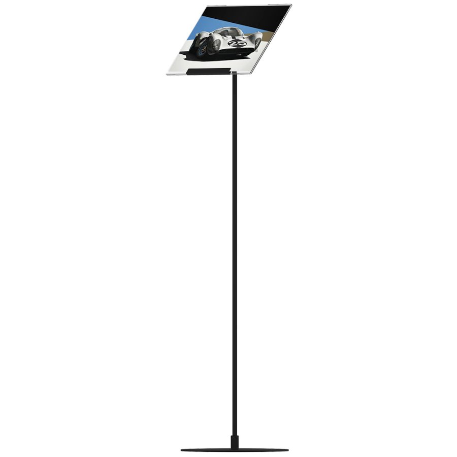 Design Stand floor, angled acrylic holder horisontal A4, black