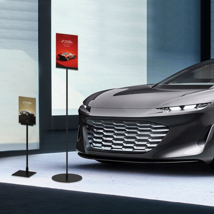 Design Stand table, acrylic holder vertical A5, black