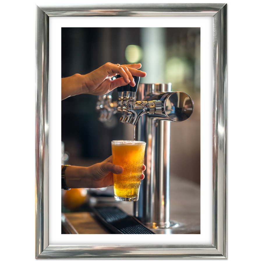 Alu snap frame 25 mm, A3, chrome