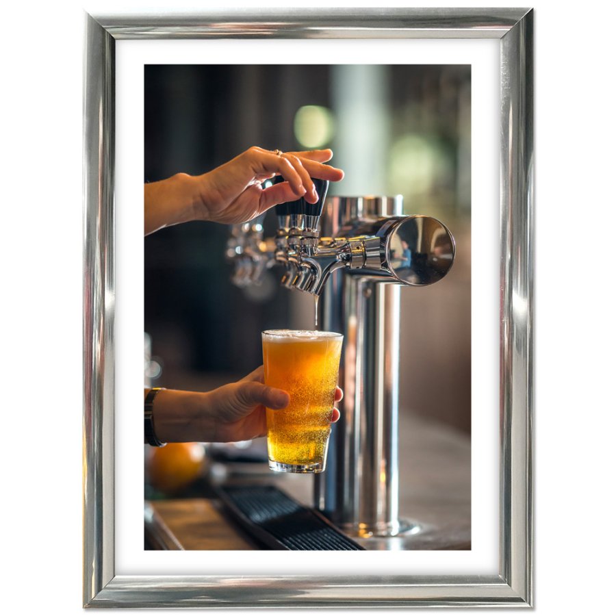 Alu snap frame 25 mm, 70 x 100, chrome