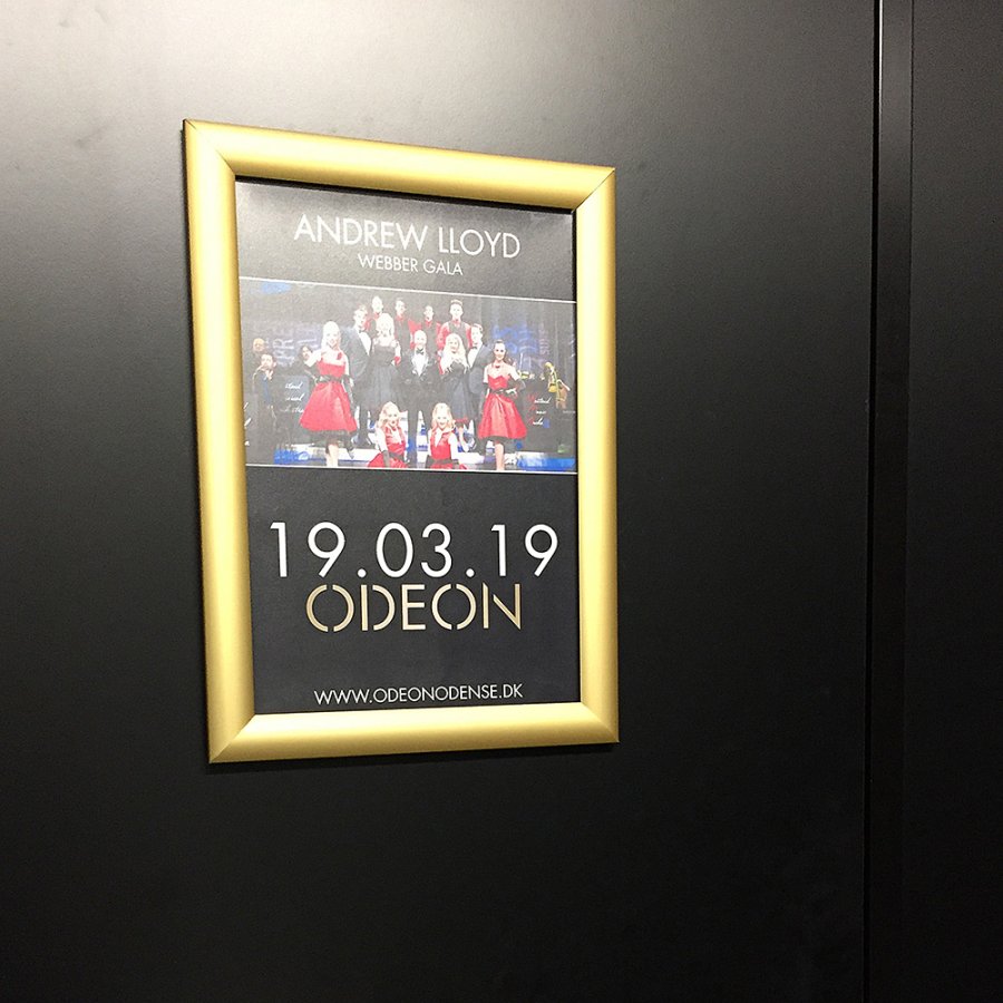 Alu snap frame 25 mm, 70 x 100, matt gold