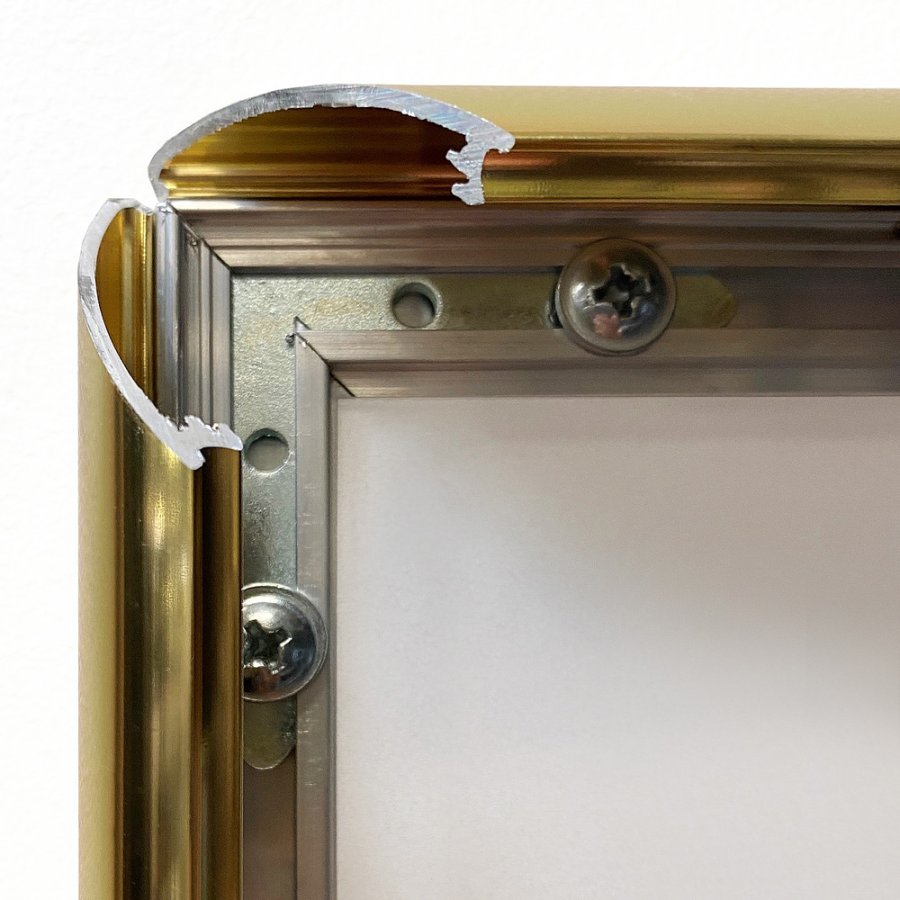 Alu snap frame 25 mm, A1, Klapprahmen, polished gold