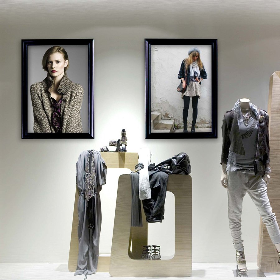 Antique snap frame, 40 mm, 70 x 100, black