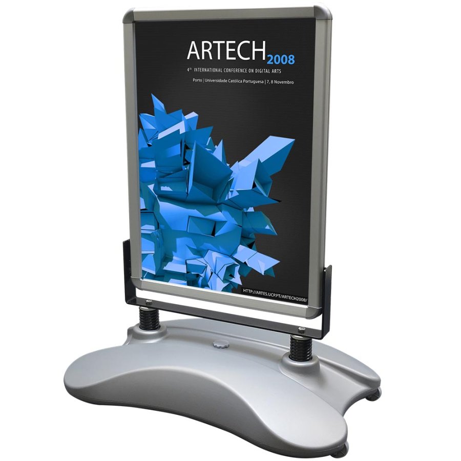 Wind-Sign Waterbase Basic Pavement Board, alu/grey, 50 x 70 cm