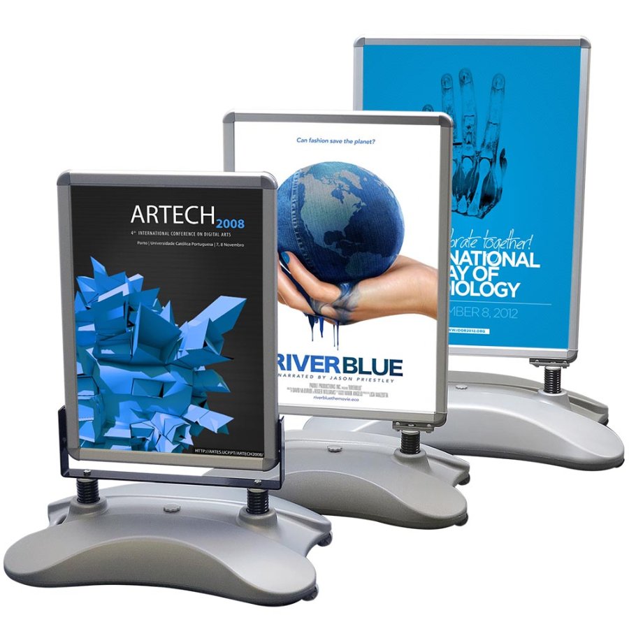 Wind-Sign Waterbase Basic Pavement Board, alu/grey, 50 x 70 cm