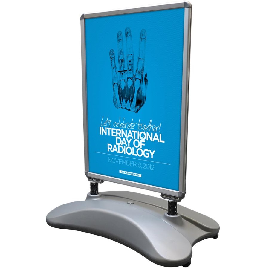 Wind-Sign Waterbase Basic Pavement Board, alu/grey, 70 x 100 cm