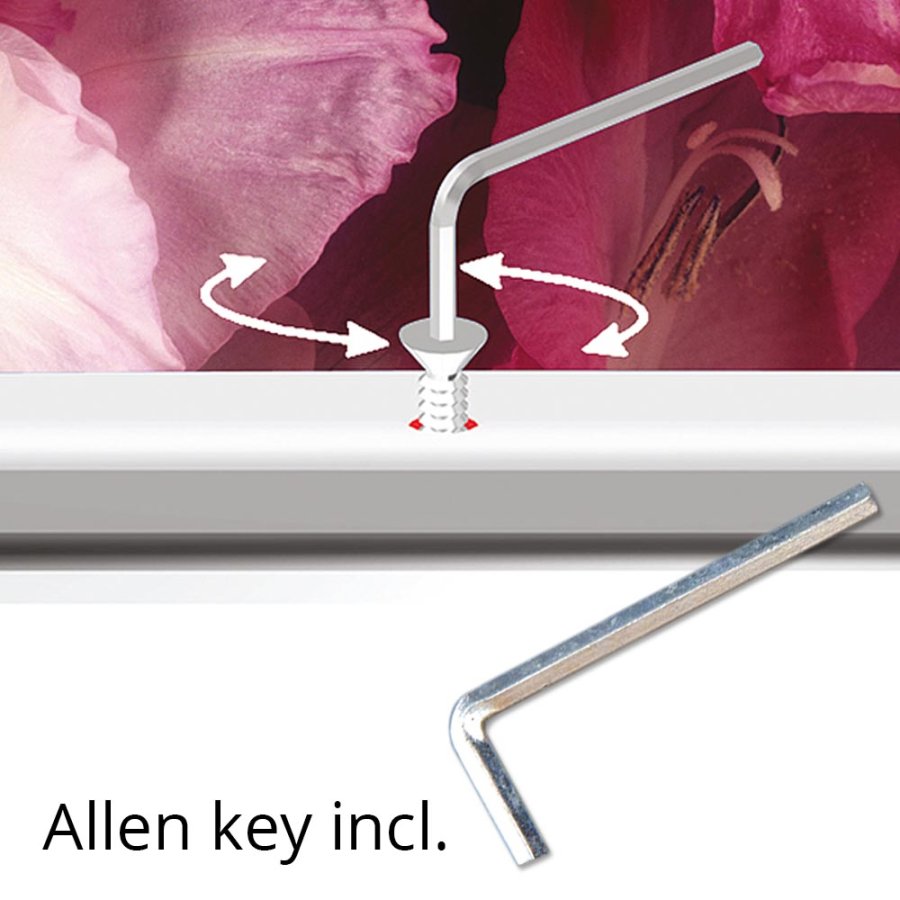 Lockable snap frame, 32 mm, A2, silver