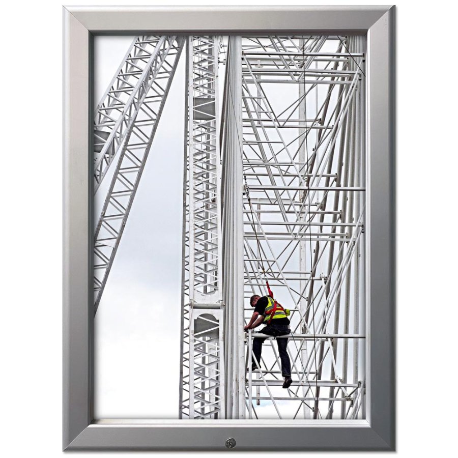 Lockable snap frame, 32 mm, 50 x 70, silver