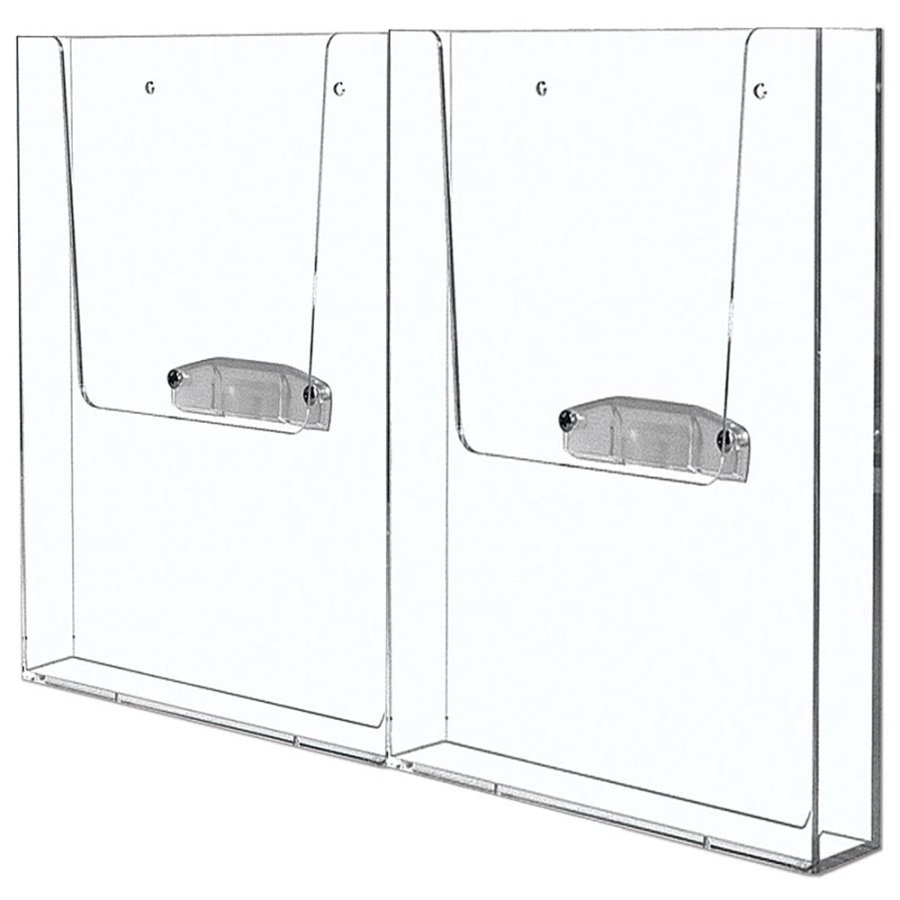 Acrylic brochure holder, 2 x M65, for Wall Dispenser List